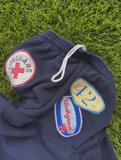 NAVY PATCH PANTS