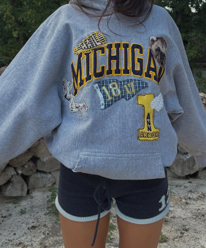VINTAGE UMICH PATCH HOODIE