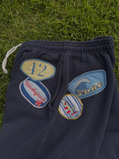 NAVY PATCH PANTS