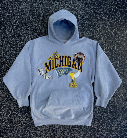 VINTAGE UMICH PATCH HOODIE