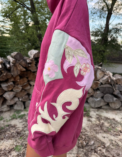 COWBOY BOOT HOODIE - FLORAL