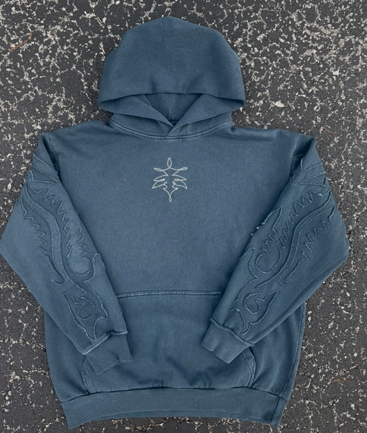 COWBOY BOOT HOODIE - BLUE MONOCHROME