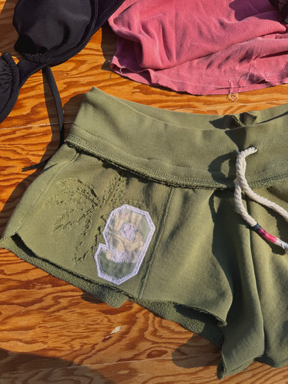 EVERYWHERE CUTOFFS - CAMO HIBISCUS & PALMS